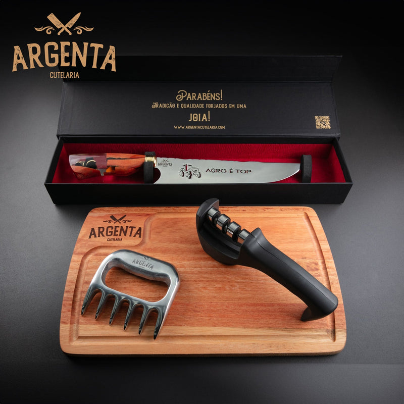 KIT Prata | Faca Picanheira Agro Inox 10 Polegadas - Argenta Cutelaria